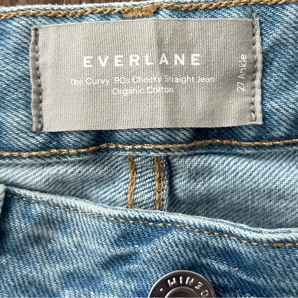 NWOT EVERLANE Curvy 90s Cheeky Straight Jean Light Wash Organic Size 27 Ankle - Picture 2 of 16